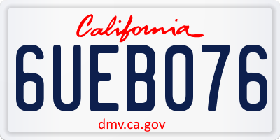 CA license plate 6UEB076