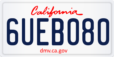 CA license plate 6UEB080