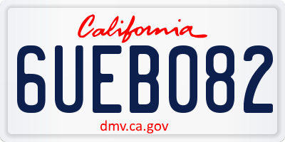 CA license plate 6UEB082