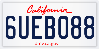 CA license plate 6UEB088