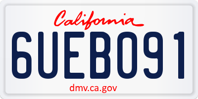 CA license plate 6UEB091