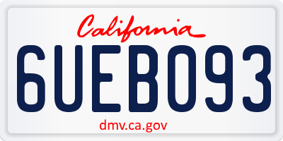 CA license plate 6UEB093