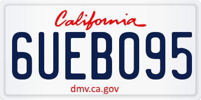 CA license plate 6UEB095