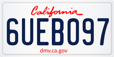 CA license plate 6UEB097