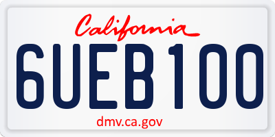 CA license plate 6UEB100