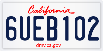 CA license plate 6UEB102