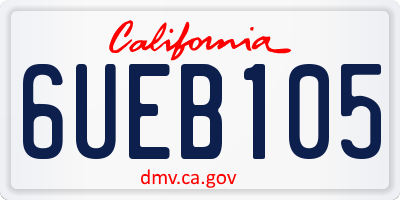 CA license plate 6UEB105