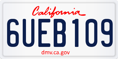 CA license plate 6UEB109