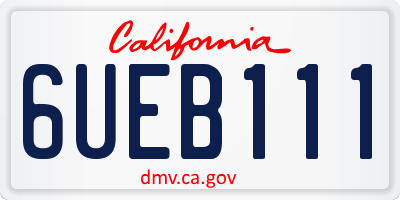 CA license plate 6UEB111