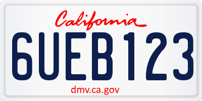 CA license plate 6UEB123