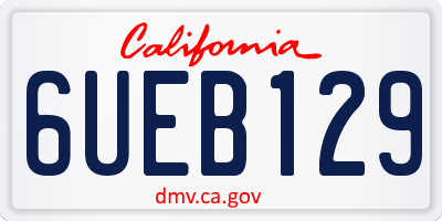 CA license plate 6UEB129