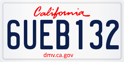 CA license plate 6UEB132