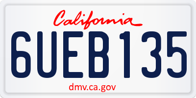 CA license plate 6UEB135