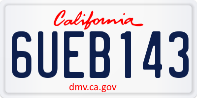 CA license plate 6UEB143