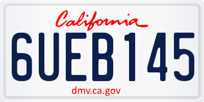 CA license plate 6UEB145