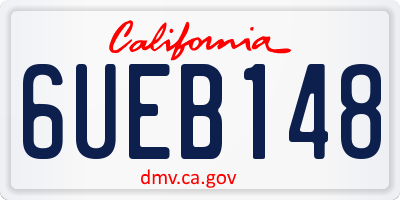 CA license plate 6UEB148