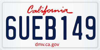CA license plate 6UEB149