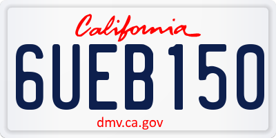 CA license plate 6UEB150