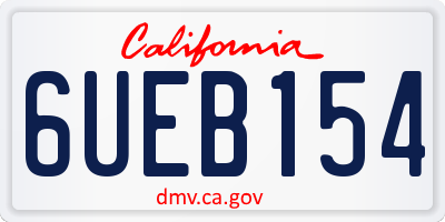 CA license plate 6UEB154