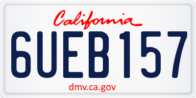 CA license plate 6UEB157