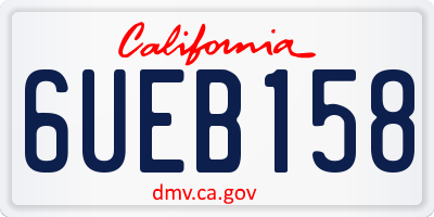 CA license plate 6UEB158