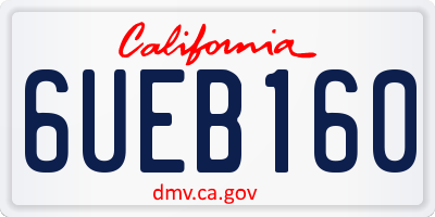 CA license plate 6UEB160
