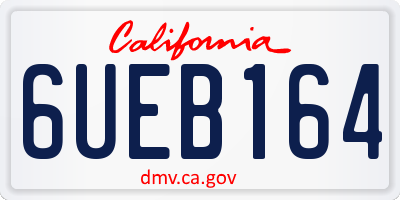 CA license plate 6UEB164