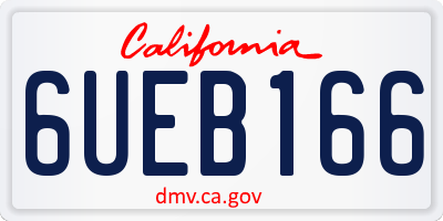 CA license plate 6UEB166