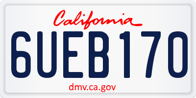 CA license plate 6UEB170