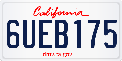 CA license plate 6UEB175