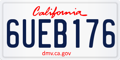 CA license plate 6UEB176