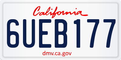 CA license plate 6UEB177