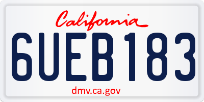 CA license plate 6UEB183