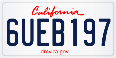 CA license plate 6UEB197