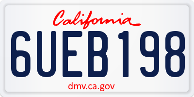 CA license plate 6UEB198