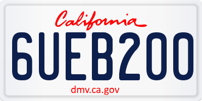 CA license plate 6UEB200