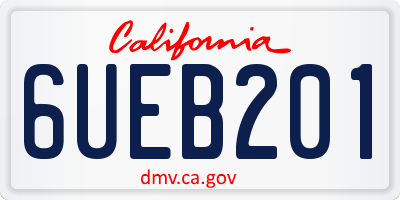 CA license plate 6UEB201