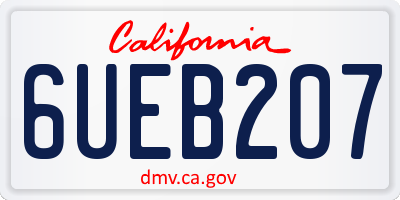 CA license plate 6UEB207
