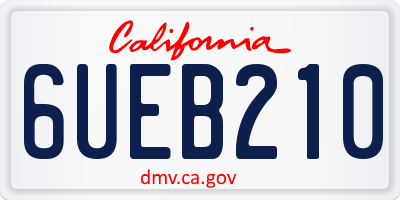 CA license plate 6UEB210