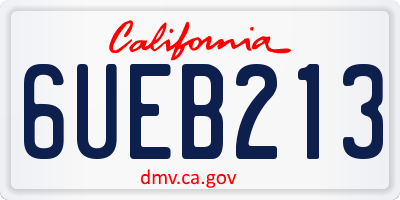 CA license plate 6UEB213