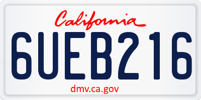 CA license plate 6UEB216