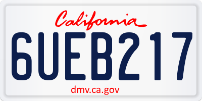 CA license plate 6UEB217