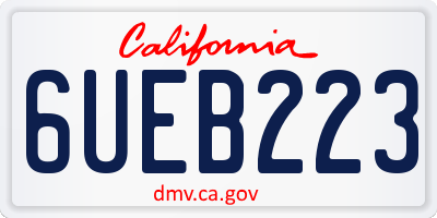 CA license plate 6UEB223