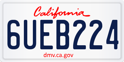 CA license plate 6UEB224