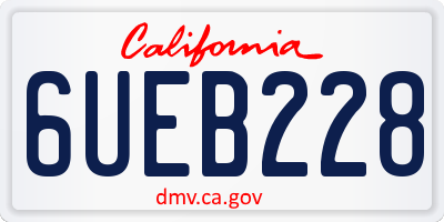 CA license plate 6UEB228