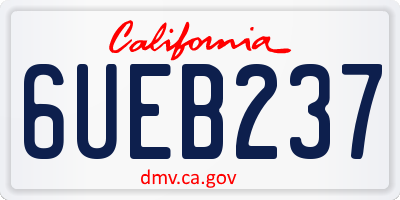 CA license plate 6UEB237