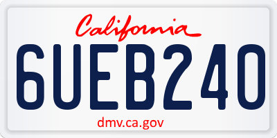 CA license plate 6UEB240