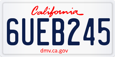 CA license plate 6UEB245