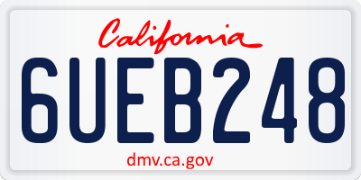 CA license plate 6UEB248