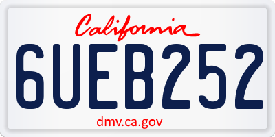 CA license plate 6UEB252